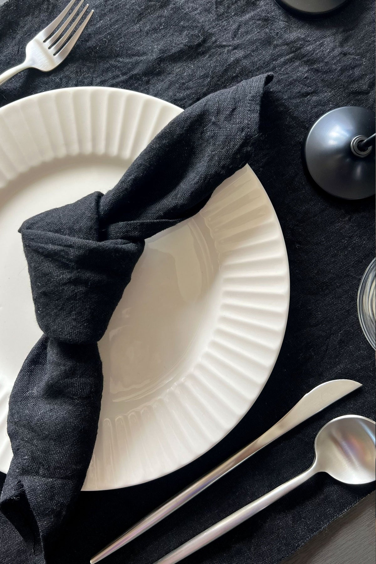 Classic Black Linen Napkin